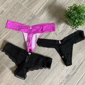 PINK Victoria's Secret Intimates & Sleepwear - NWOT PINK VS Lace & Sequin Panties Bundle PINK Victoria's Secret Intimates & Sleepwear - NWOT PINK VS Lace & Sequin Panties Bundle